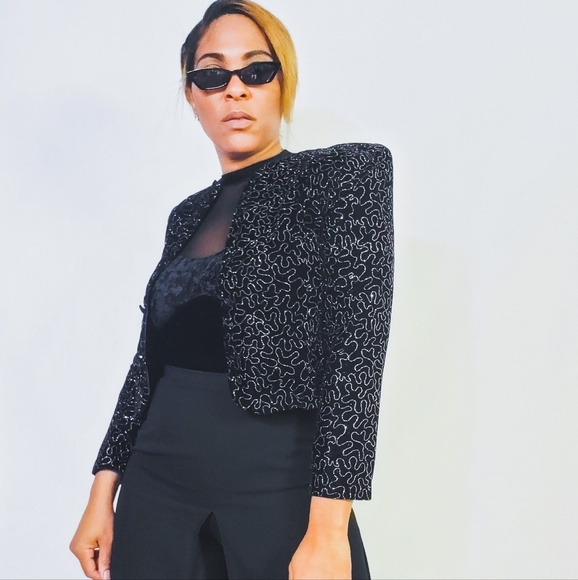 Glitter Crop Jacket - Picture 2 of 4